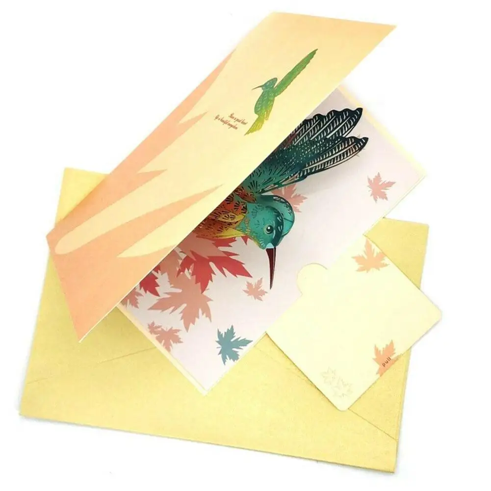 Открытка на день рождения поздравительные открытки 3D птица ручная работа