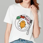 Женская футболка, новинка 2019, кавайная хипстерская Футболка с принтом ленивых яиц, забавная тонкая хипстерская футболка в стиле Харадзюку, женские топы, одежда