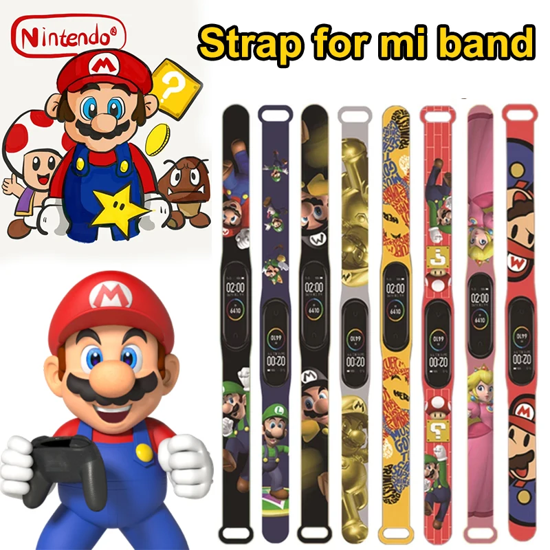 

Ремешок для Mi Smart Band 6 5 4 3, сменный спортивный браслет из ТПУ для наручных часов «Марио Брос», Официальный магазин Xiaomi