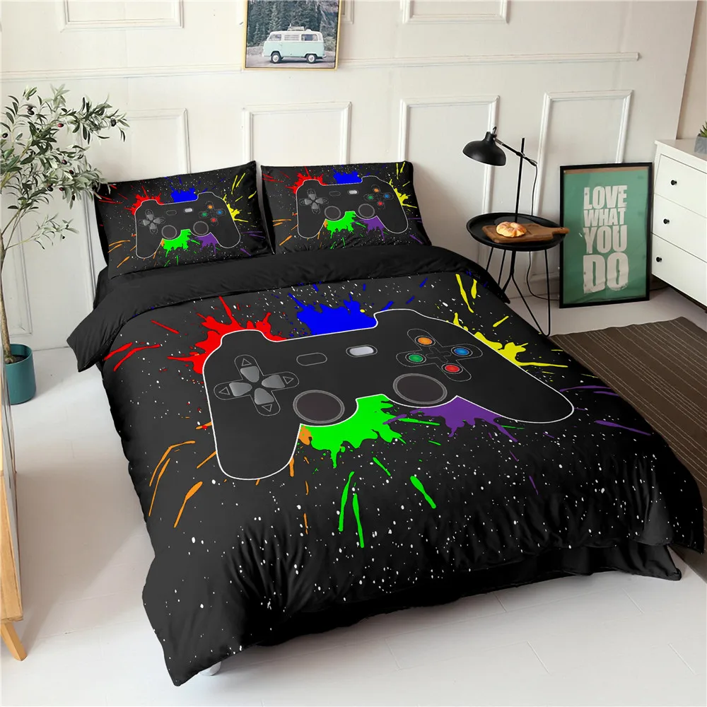 

Black Bedding Set Queen Size Duvet Cover Creative Black Comforter Bed Cover Set Single Double Bedclothes 2/3pcs