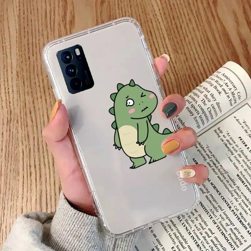 

Cartoon little dinosaur friends Phone Case Transparent For OPPO RENO 2 5 Z PRO GTneo REALME Q2 GT 11 FINDX 2 PRO RealmeV 3 5 K7X