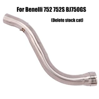 exhaust system middle mid pipe stainless steel connecting tube slip on 51mm muffler for benelli 752 752s bj750gs motorcycle