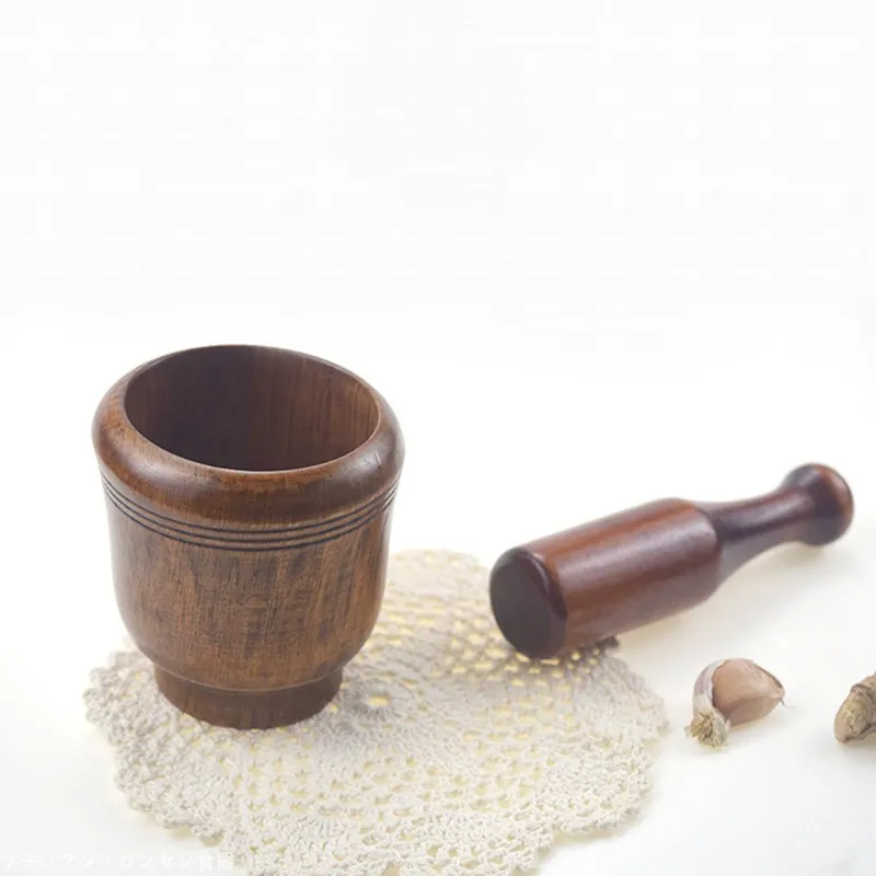 

Household Japanese-style Wooden Garlic Pounding Device Retro Manual Food Supplement Grinder Pounding Device