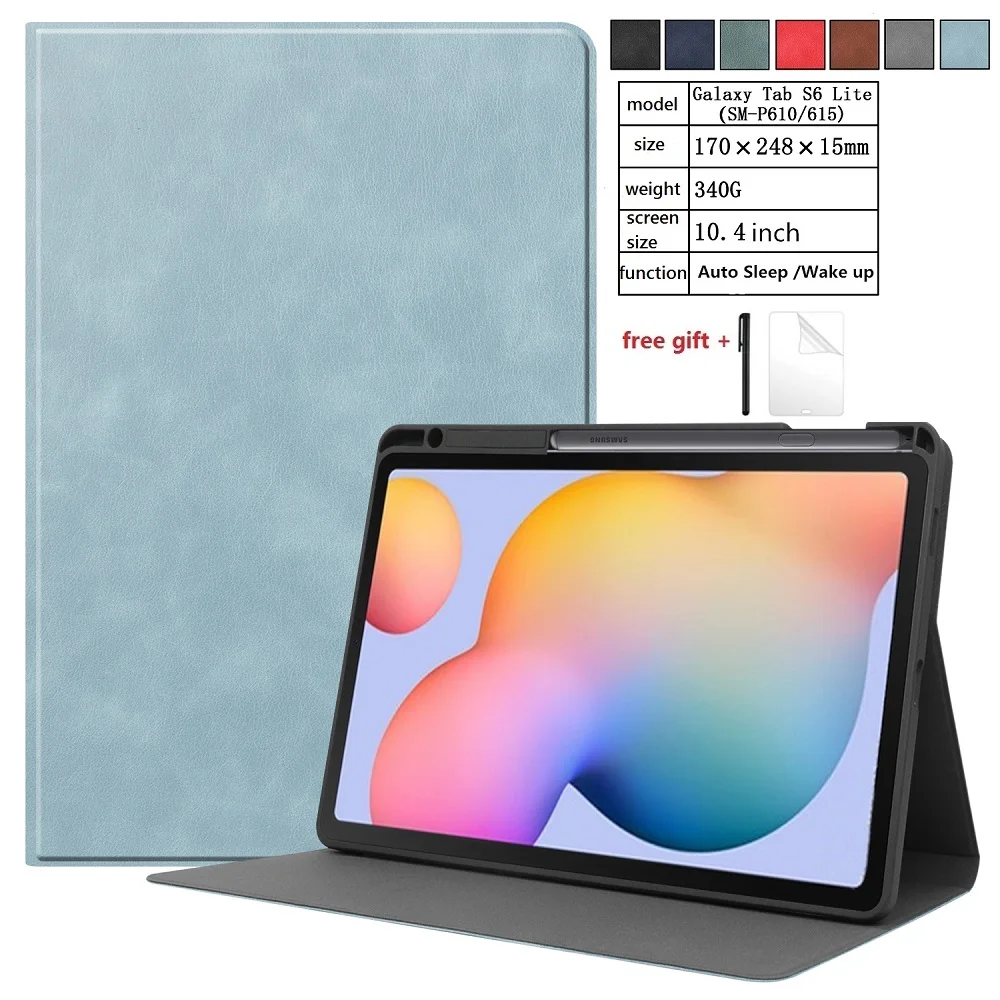 Чехол-подставка для Samsung Galaxy Tab S6 Lite, 10,4 дюйма, SM-P610, 615, планшета, искусственная кожа от AliExpress WW