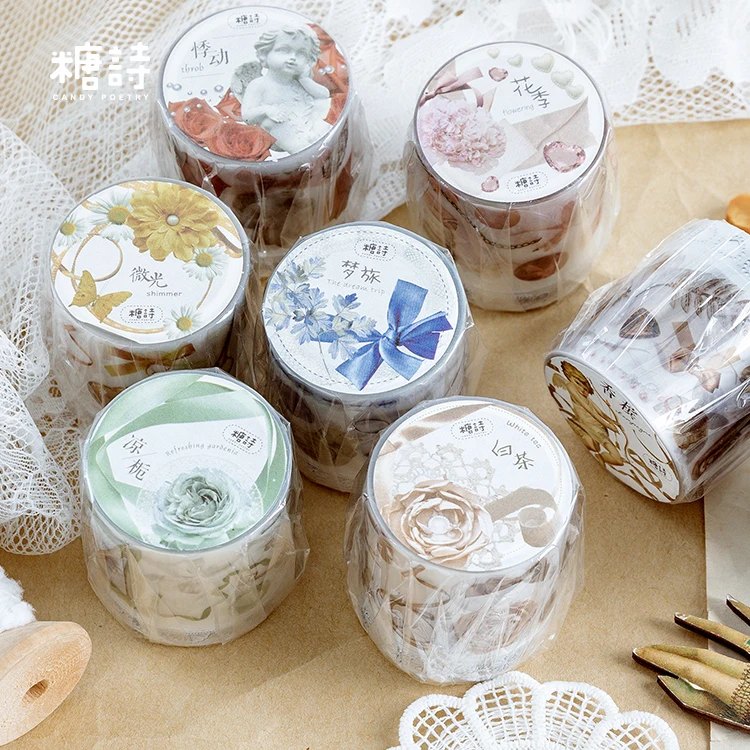 Ретро прозрачный старый предмет декоративная клейкая лента растительный