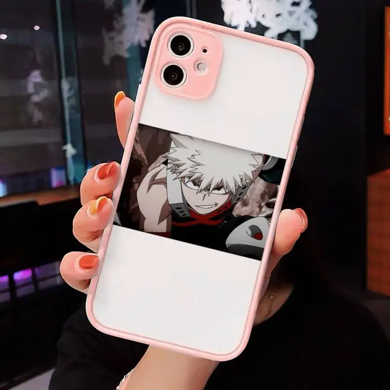 

Japanese Anime Art My Hero Academia Phone Cases matte transparent For iphone 7 8 11 12 plus mini x xs xr pro max cover