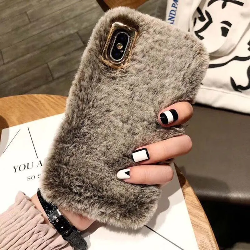 

Winter Plush Christmas Gift Protective Cover for IPhone11 Pro Max Smooth Feel Mobile Phone Case for Apple Iphone 6 7 8 Plus