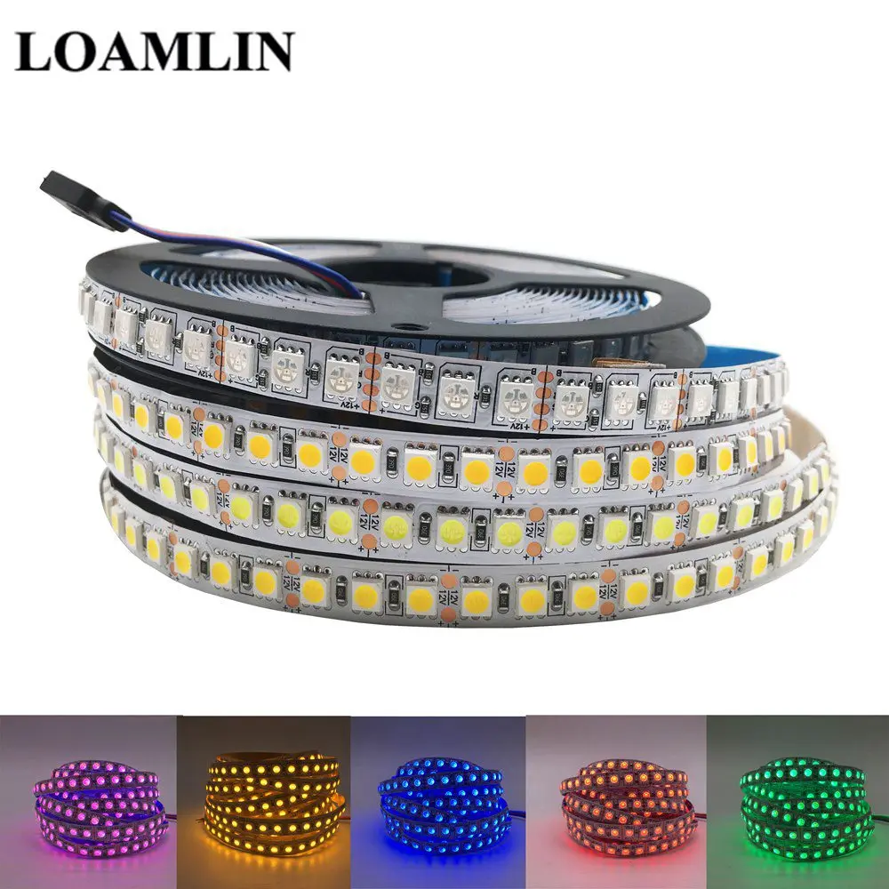 RGB лента на 1 м 5 120 светодиодный s/m SMD 5050 с теплым светом оранжевый синий