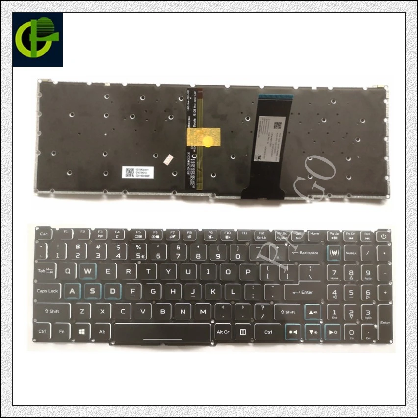 Английский Клавиатура RGB клавиатура с подсветкой для Acer Хищник Helios 300 игровой
