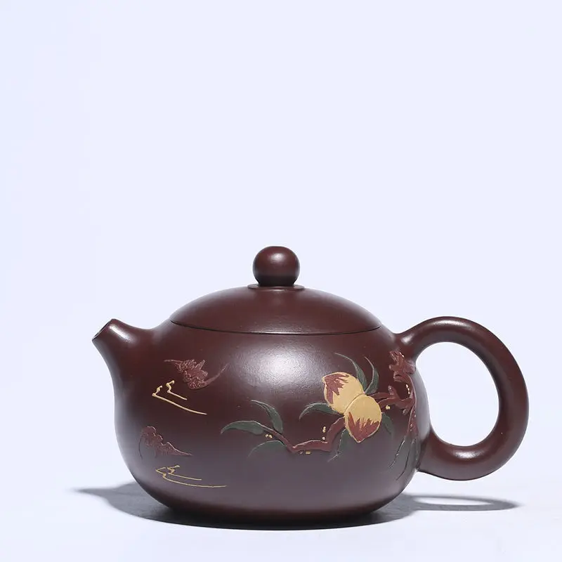 

Zisha teapot Yixing famous original mine handmade teapot Xiantao Xishi painted flower tea pot kungfu tea set