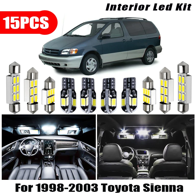 Для 1998 2003 Toyota Sienna автомобильные аксессуары белый внутренний светодиодный