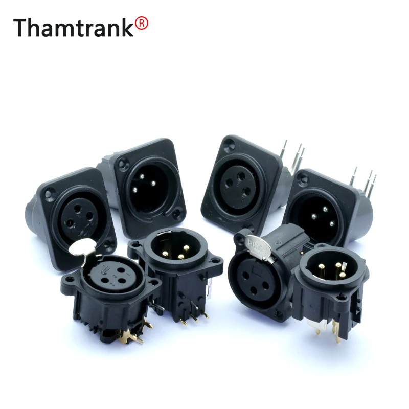 

10PCS XLR Plug&Socket 3Pin XLR Male Plug&Female Socket Panel Mount Chassis 3Pins Square Shape XLR Connector Adapter