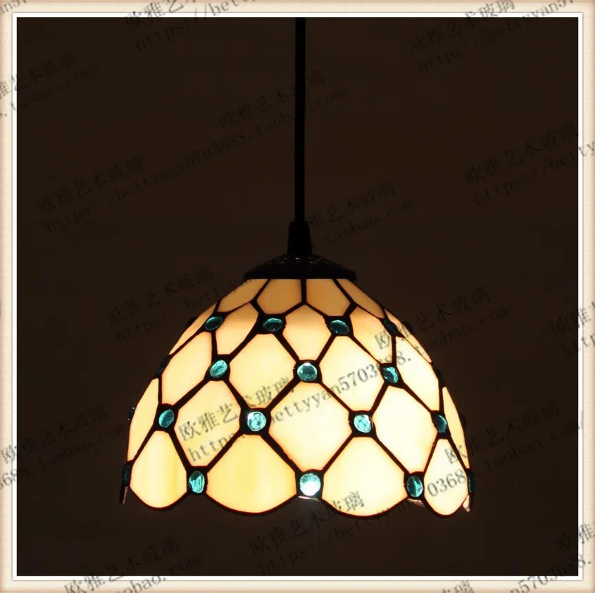 Витражные потолочные лампы Тиффани в средиземноморском стиле светодиодный