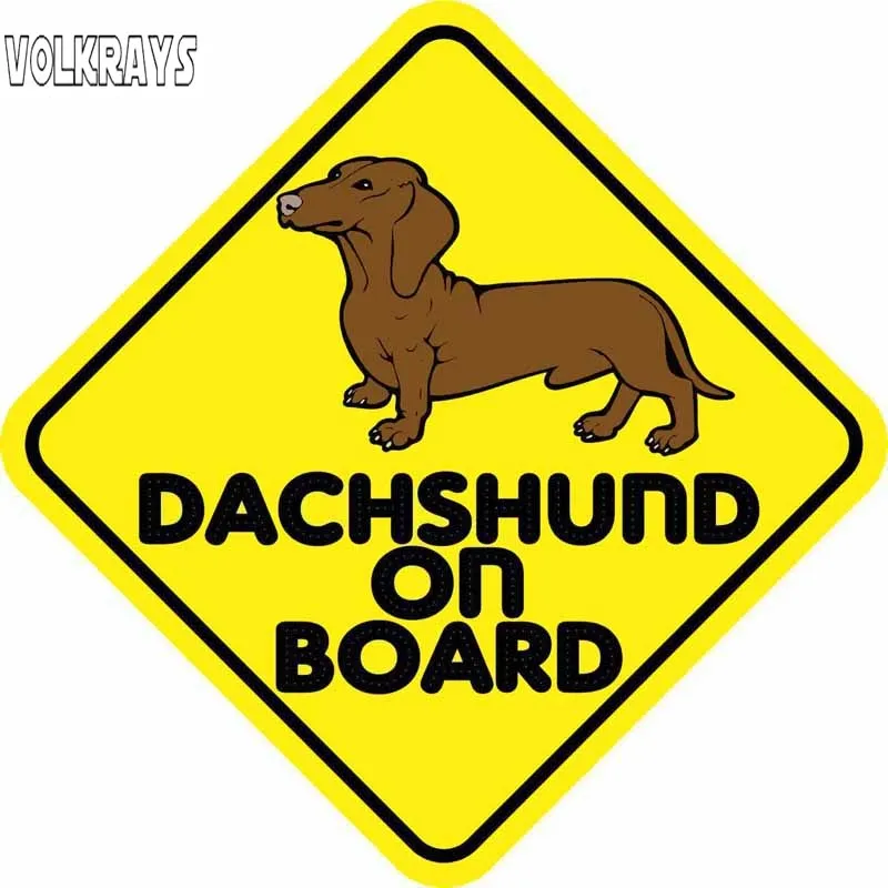 Автомобильная наклейка Volkrays Такса на борту аксессуары для собак отражающая из