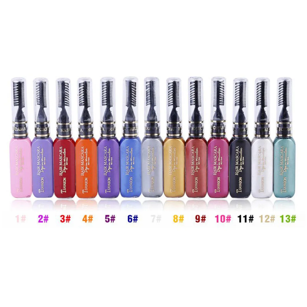 

13 Colors Disposable Hair Color Hair Color Temporary Non-toxic DIY Hair Color Mascara Cream Blue Gray Purple Dropshipping Hot