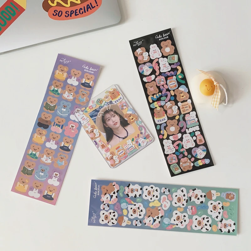 

Kawaii Cow Bear Stickers Decoration Scrapbooking Album Material DIY Diary Collage Hand Account Cute Stationery Sticker