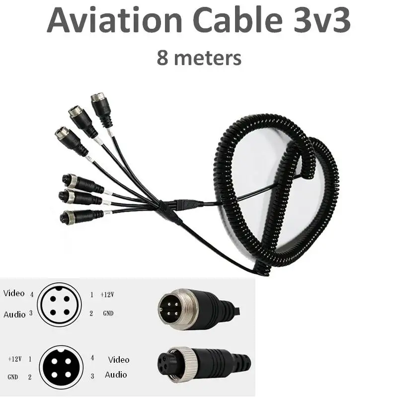 8-метровый 4-контактный авиационный кабель автомобильный сабвуфер аудиокабель