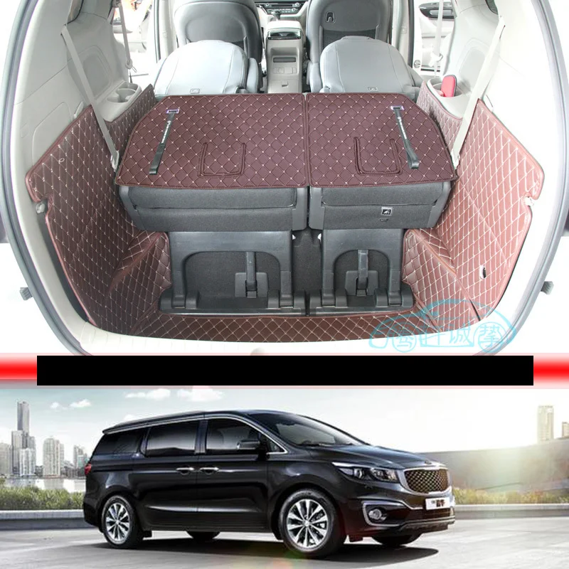 2017 для kia carnival кожаный коврик багажника автомобиля 2016 2018 2019 2020 аксессуары grand Sedona