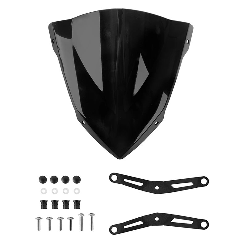 

Motorcycle Windshield Windscreen Wind Deflector with Adjustable Bracket for Yamaha MT03 MT25 2020-2021