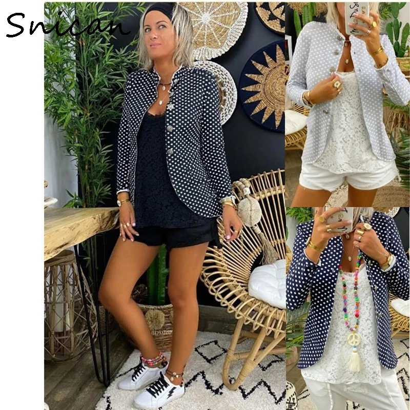 Женская куртка с принтом в горошек летние пальто длинным рукавом базовые куртки