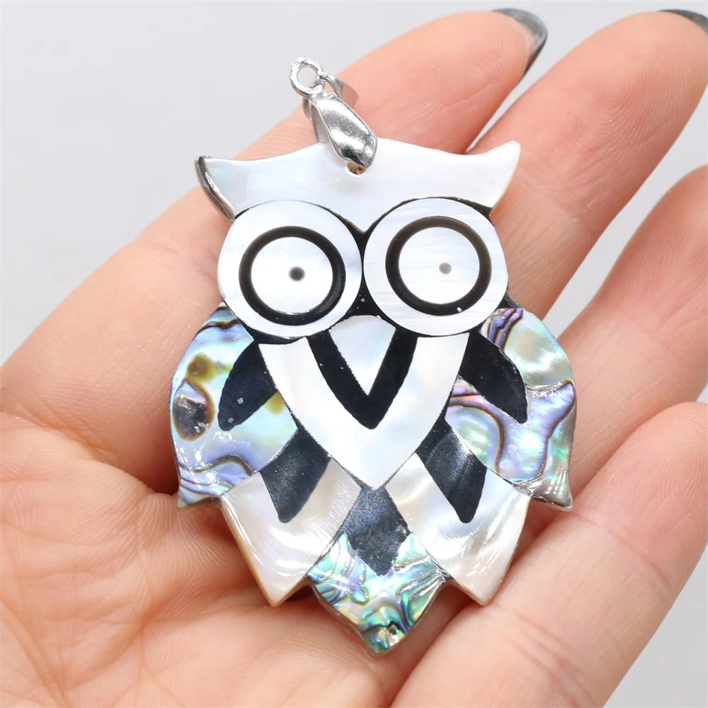 

Natural Mother-of-pearl Shell Owl Pendant Handmade Crafts DIY Necklace Jewelry Accessories for Woman Man Children Gift Making