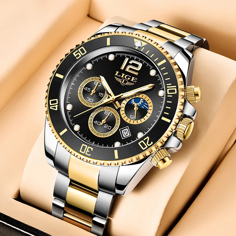 

LIGE Fashion Men Watch Top Brand Luxury All Steel Waterproof Quartz Wrist Watches For Men Sport Date Clock Male Montre Homme