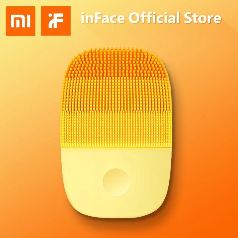 Yellow InFace официальная щетка для чистки лица Mijia глубокое очищение лица водонепроницаемый силиконовый электрический Соник для очистки Xiaomi цепь поставки - Цвет: Yellow