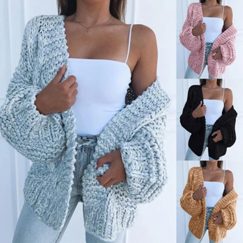 

Swearter Cardigan Winter Women Batwing Sleeve Loose Cardigans Ladies Solid Knitted Coats Outwear Knitwear Rebeca Punto Mujer