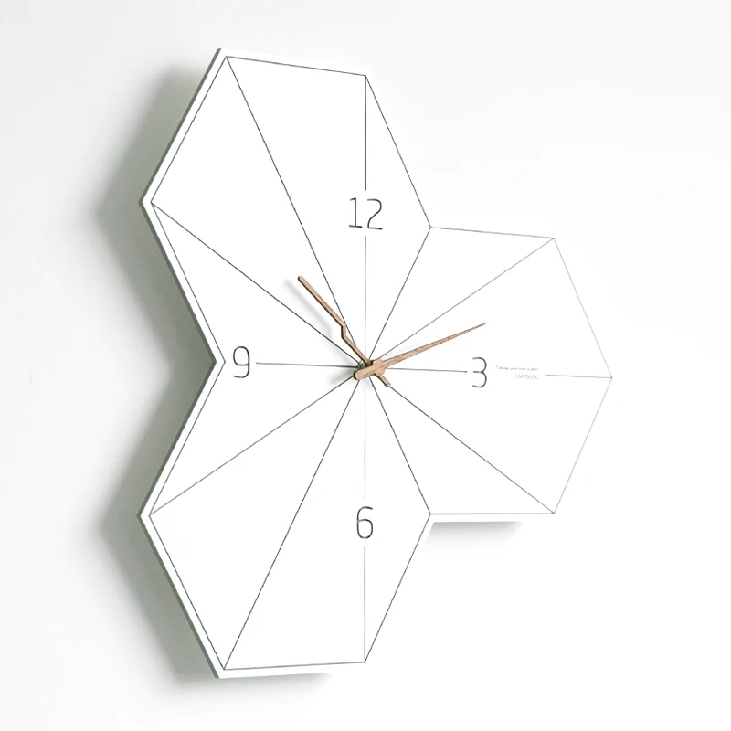 Modern Design Wall Clock Nordic Minimalist Geometric Quiet Art Creativity White Zegar Scienny Watch DE50WC | Дом и сад