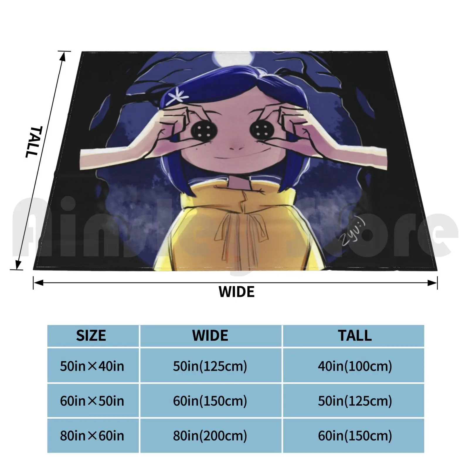 Одеяло из кораллена для дивана-кровати путешествий Coraline Neil Gaiman Book Stop Motion Movie Terror