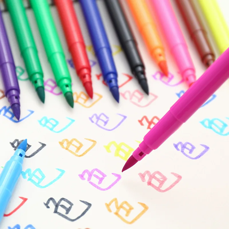 

12/18/24/36 pcs/lot Soft Brush Pen Art Colored Marker Pens Set Pencils DIY Calligraphy Drawing Write School Stationery Supplies