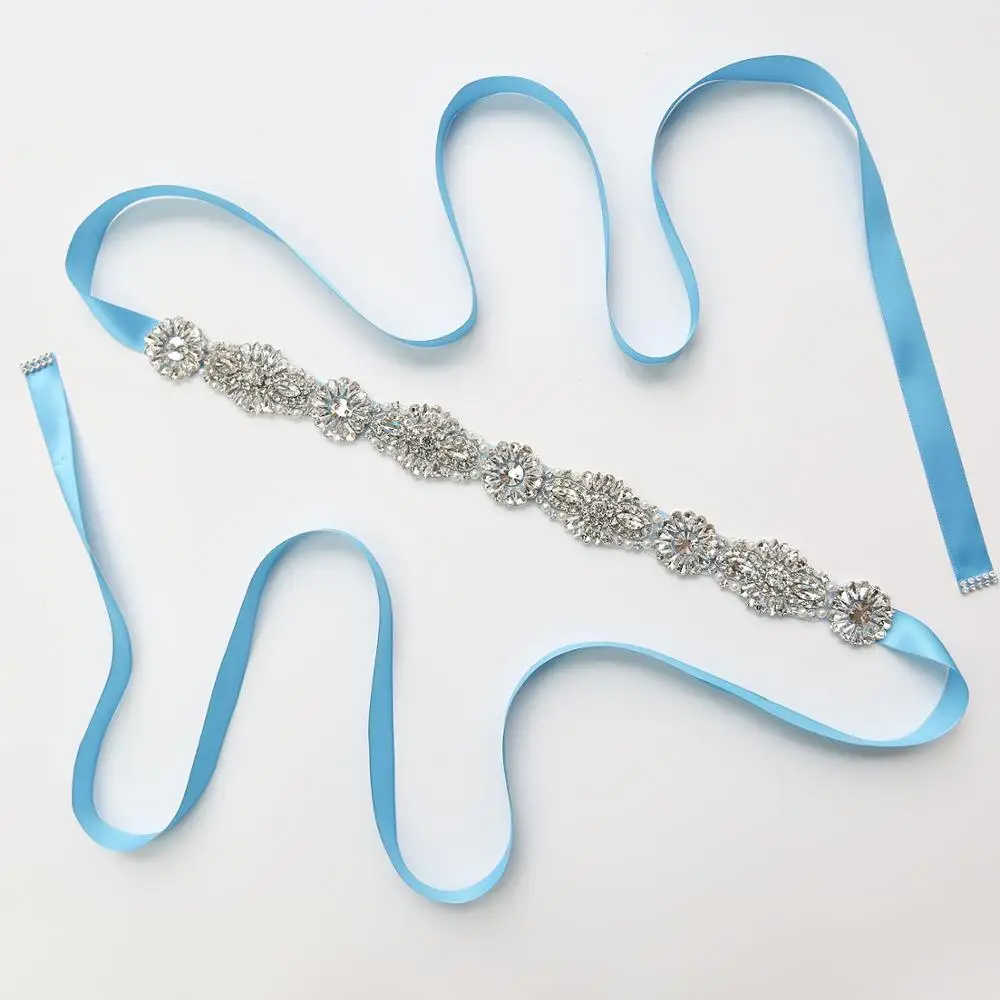 Свежий дизайн вечернее платье с украшением на талии Стразы ручной работы пояс