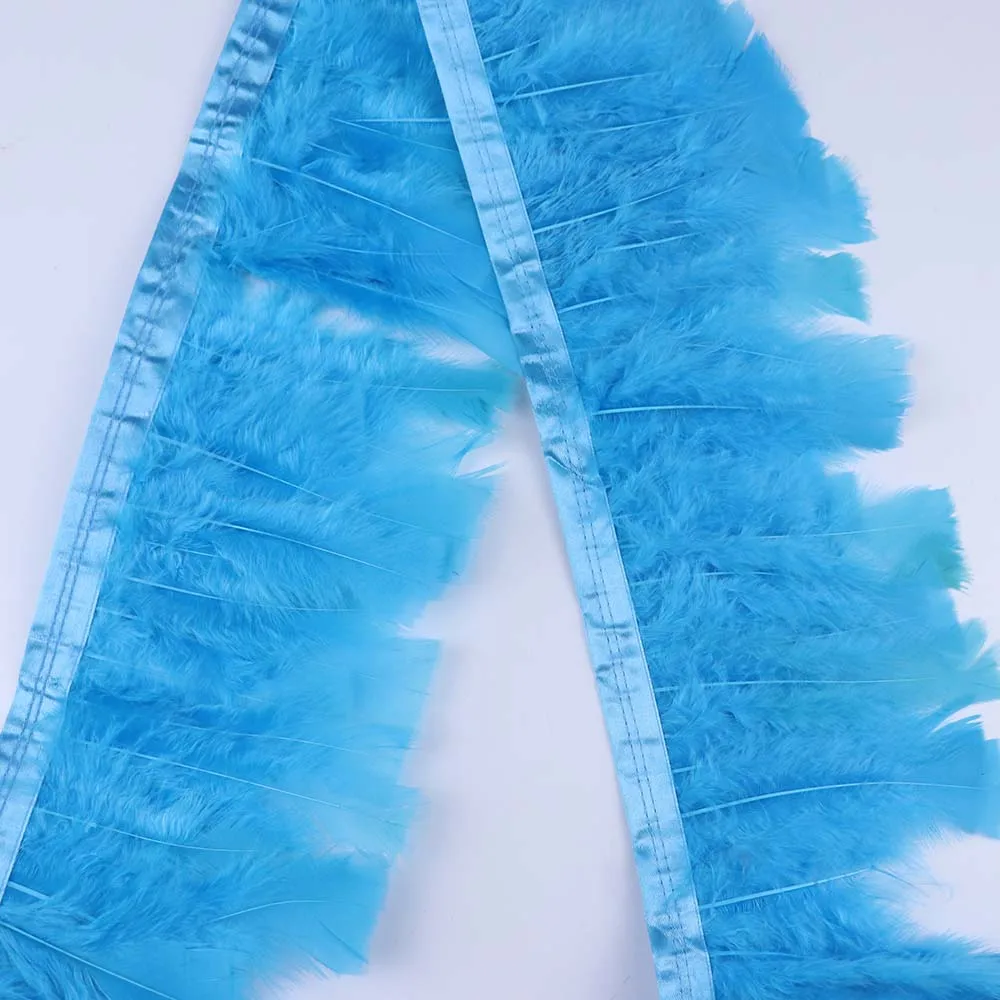 

10yards feathers Dyed Turkey Feathers Trim Ribbon 8-12 cm for Clothing Dress Ribbon Sewing feathers Decoration plumes crafts
