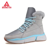 humtto winter boots for women 2021 platform ankle snow boots womens leather luxury designer shoes fashion black sneakers woman