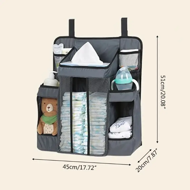 

Baby Bed Diaper Hanging Holder Infant Bedding Nursing Storage Bag Crib Organizer F3ME