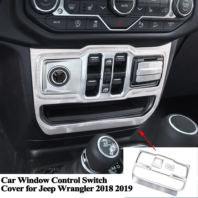 

3pcs/set New Styling Car Center Window Control Switch Cover Decoration Trim Sticker Car Accessories for Jeep Wrangler 2018 2019