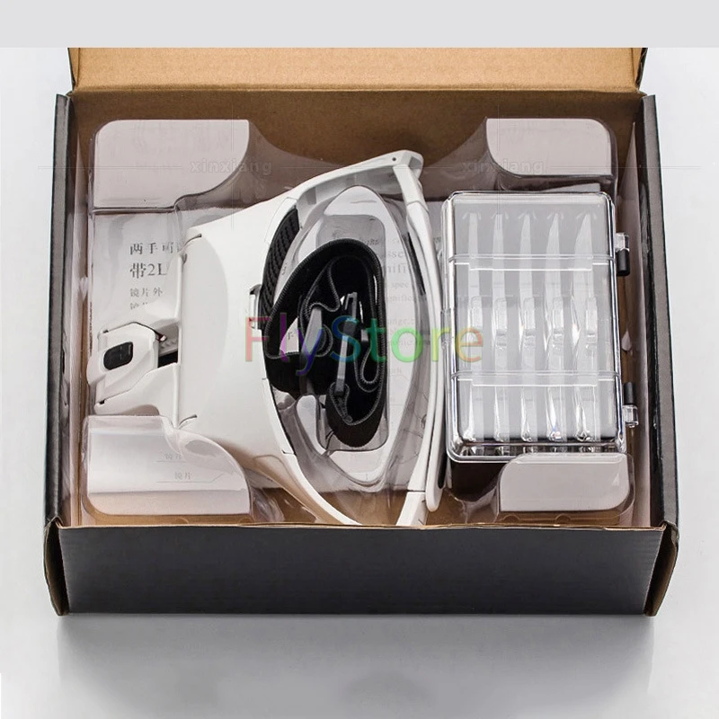 Стоматологическая светодиодный лампы с 5 пар линз головка Лупа Сменные кронштейн