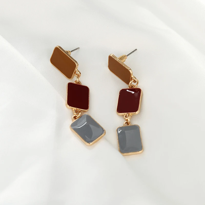 2019 корейские массивные винтажные Геометрические Квадратные серьги длинные