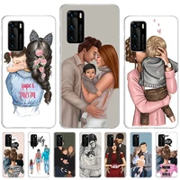 capa mom dad baby family case for huawei honor 10 lite 8x 9x 20s 30s 50 pro mate 20 30 40 pro protect phone cover