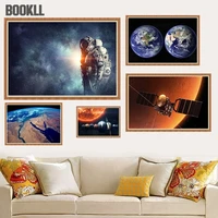 planets solar system space earth moon poster astronaut spacecraft wall pictures for living room decoration cuadros canvas art