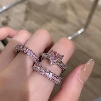 brillian y2k jewelry fashion fan aaa zircon rings woman accesorios luxury bride wedding friends personalized gift 2021 trend