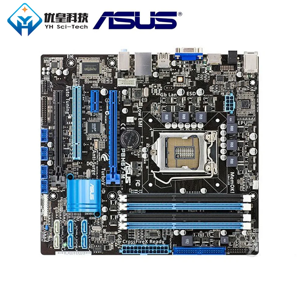 Asus P8H67-M модель Intel H67 Оригинал Б/у настольное гнездо для материнской платы LGA 1155 Core