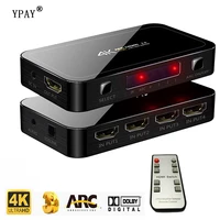 ypay uhd hdmi switch 2 0 4k hdr 4x1 adapter switcher with audio extractor 3 5 jack optical fiber cable arc splitter for hdtv ps4