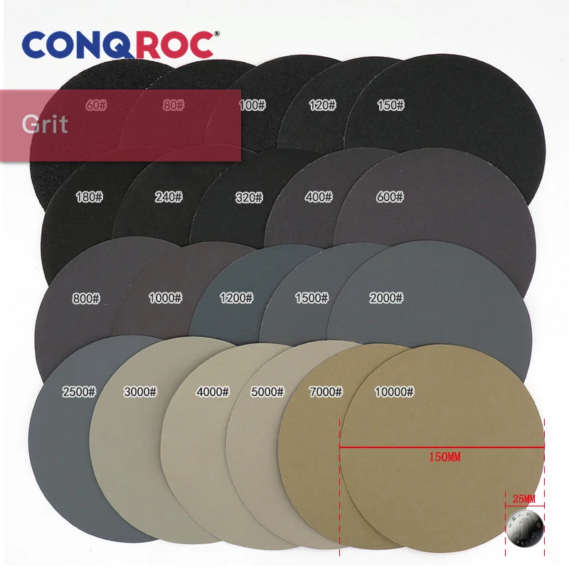 25 шт. водонепроницаемые шлифовальные диски 150 мм 6 дюймов|Абразивные инструменты|