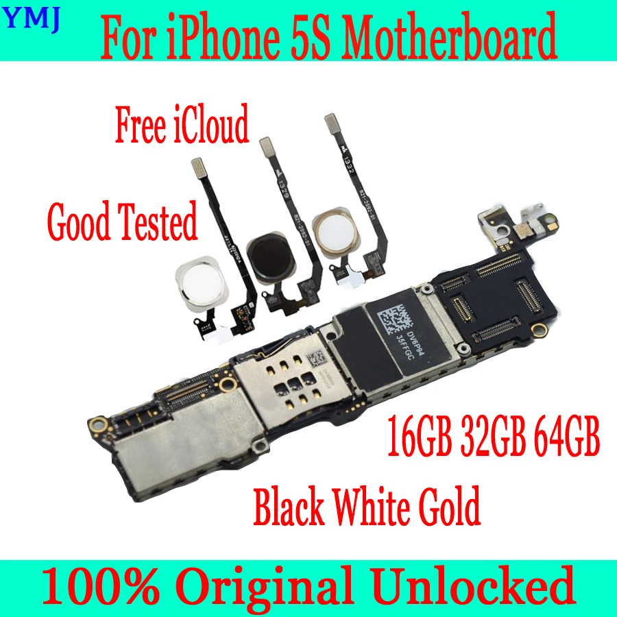 Фабричная разблокированная материнская плата для iphone 5S с/без Touch ID 100%
