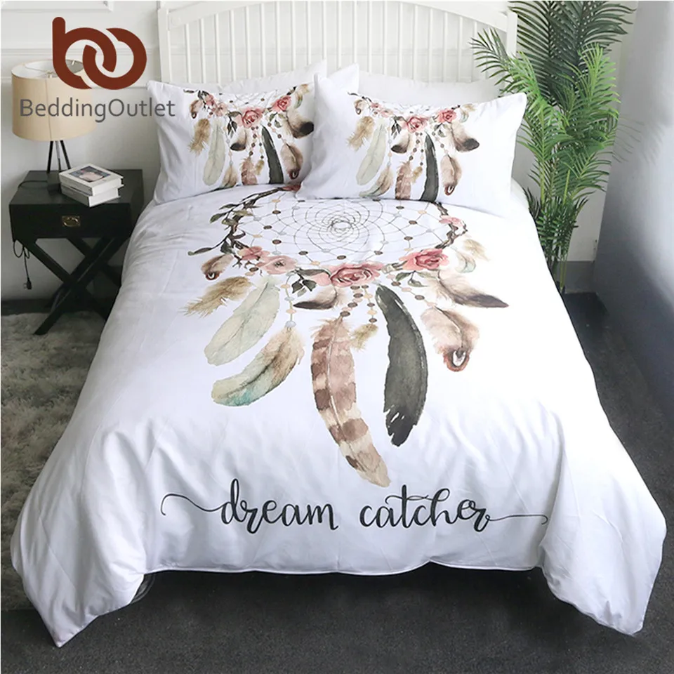 Комплект постельного белья BeddingOutlet в стиле Ловец снов бохо с перьями
