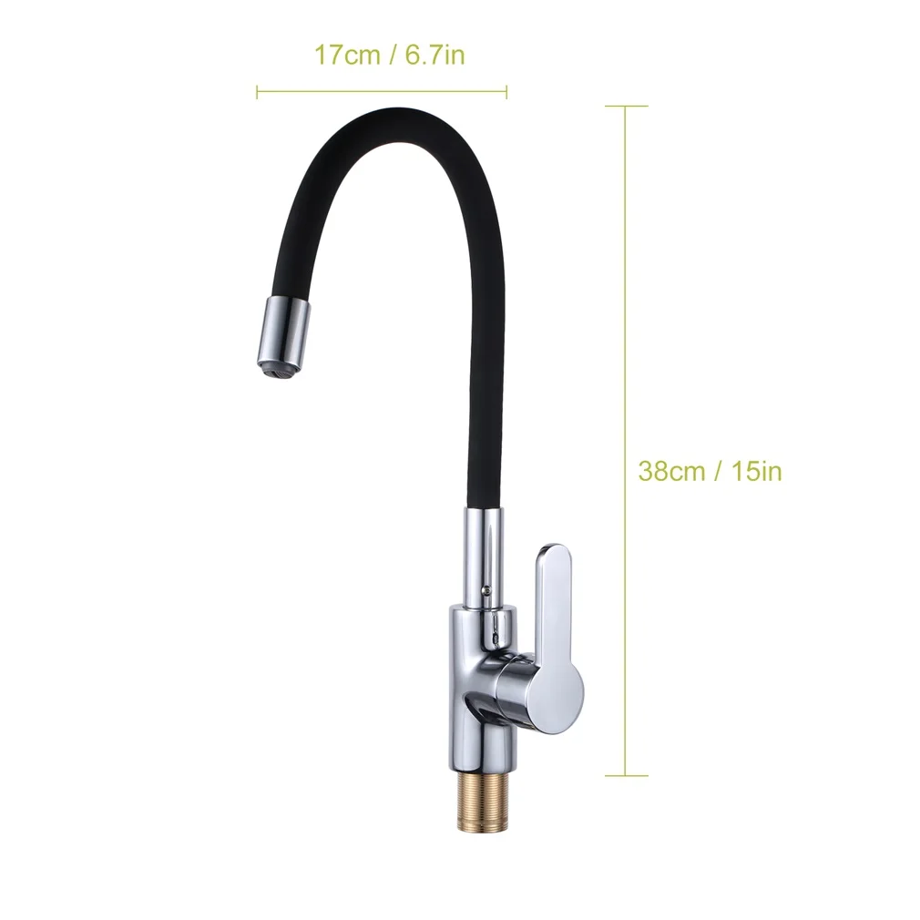 

Modern Luxury Chrome Brass Finished 360 Degree Twist Kitchen Mixer Universal Kitchen Faucet Single Handle Black Pull Down