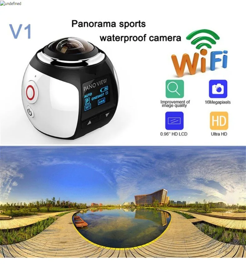 360 камера HD ультра мини панорамная WIFI 16 МП 3D Спортивная вождение VR экшн-камера