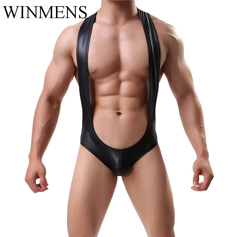 Мужские трусы брифы с открытой спиной черные из спандекса забавным выпуклым