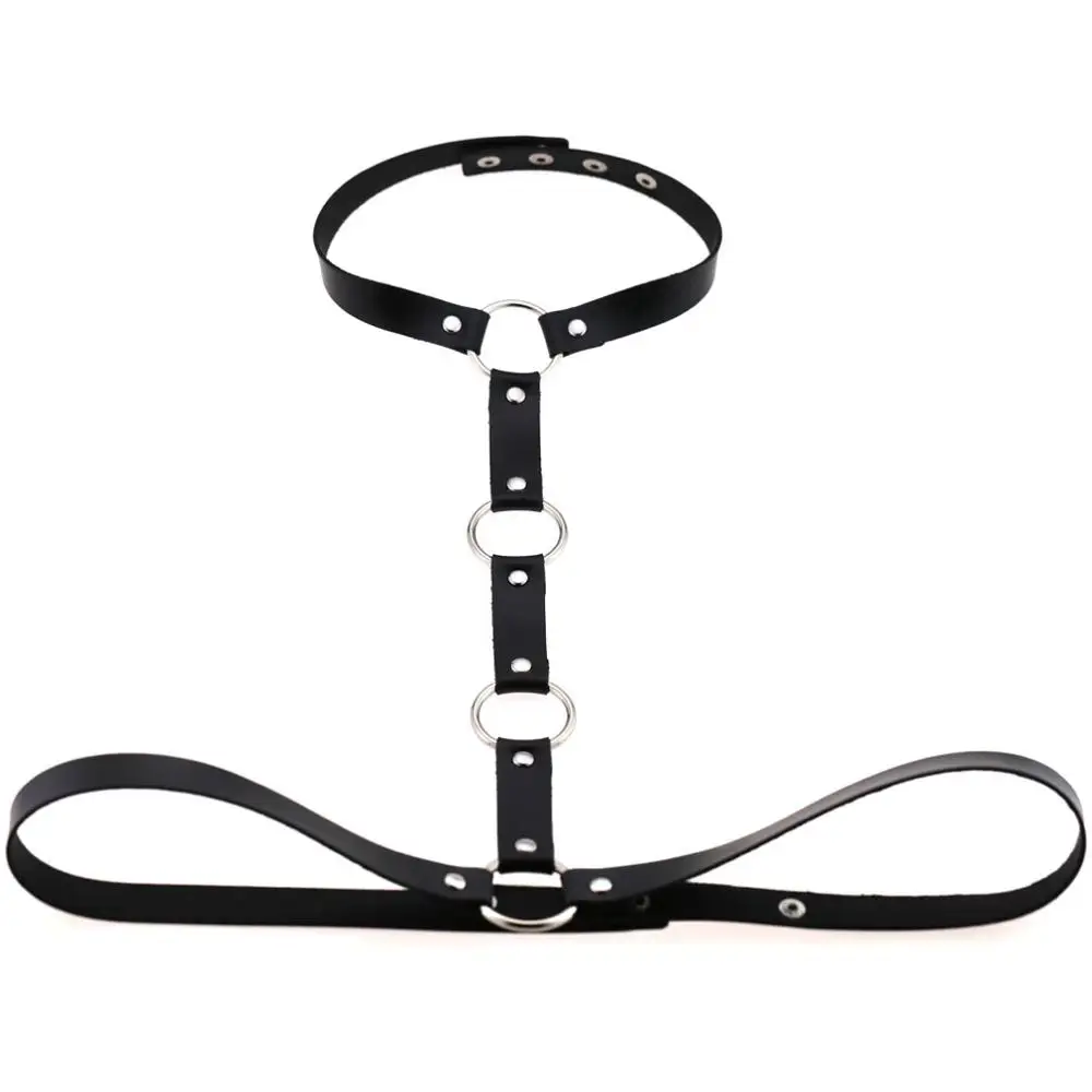 New Body Leather Harness Bondage Statement Necklaces Women Beach Collar Goth Choker Shoulder Necklace Party Jewelry | Украшения и
